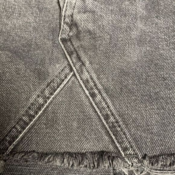 Topshop Moto Faded Black Frayed Mini Denim Skirt - Picture 9 of 11